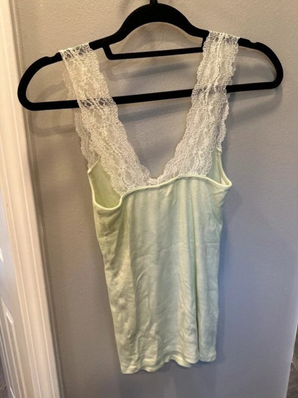 Anthropologie soft lace pajama top mint green